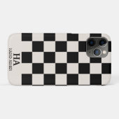 チェック柄のレトロモノグラムイニシャル Case-Mate iPhoneケース (裏面(横))