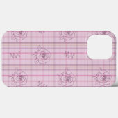 チェック柄のローズピンク Case-Mate iPhoneケース (裏面 (横))