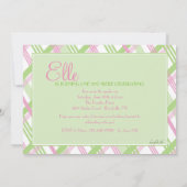 チェック柄の写真フレーム招待状 招待状 (裏面)