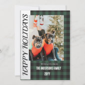 チェック柄の平らなホリデーカード（バフロー柄） シーズンカード (正面)