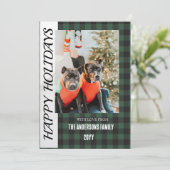 チェック柄の平らなホリデーカード（バフロー柄） シーズンカード (スタンド正面)