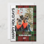 チェック柄の平らなホリデーカード（バフロー柄） シーズンカード (正面)