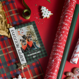 チェック柄の平らなホリデーカード（バフロー柄） シーズンカード