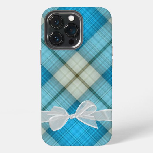 チェック柄の弓 iPhoneケース (裏面)