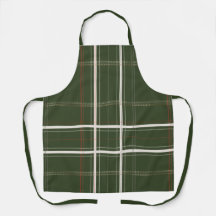 チェック柄の温かみのあるキャビン フォレストグリーンのトラディショナルBBQシェフ