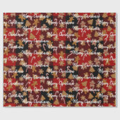 チェック柄の背景にジンジャーブレッドクッキーとキャンディーケーン ラッピングペーパー (フラット)