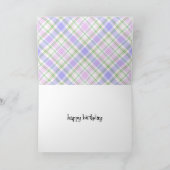 チェック柄の背景の吹き出しで「古い」と識別する カード (内部)