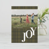 チェック柄のJOYグリーンホリデーカード シーズンカード (スタンド正面)