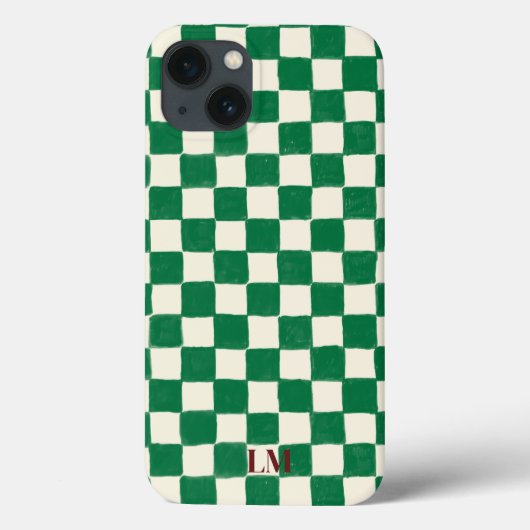 チェック柄グリーンのカスタムフォンケース Case-Mate iPhoneケース (裏面)
