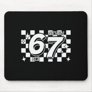 チェック柄シックスセブン 6 7 ミームジェネレーションZ スラング マウスパッド