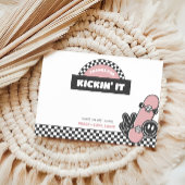 チェック柄スケートボードのクールな誕生日 サンキューカード