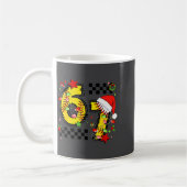 チェック柄ソフトボール サンタハット クリスマス 67 六七 コーヒーマグカップ (左)