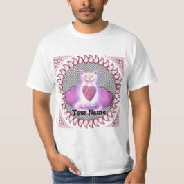 チェック柄ハート猫Tシャツ Tシャツ