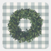 チェック柄ボックスウッドリース ファーマーズハウス ギンガム おしゃれ スクエアシール (正面)