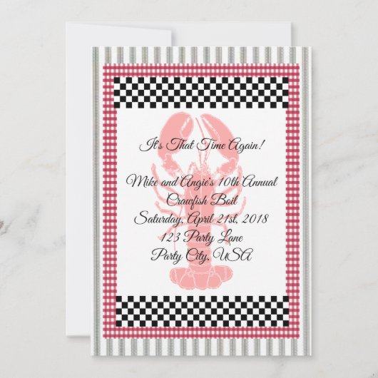 チェック柄 ストライプ ギンガム シャツ タイガー チェッカー ボード クロカニ バイル 招待状 (正面)