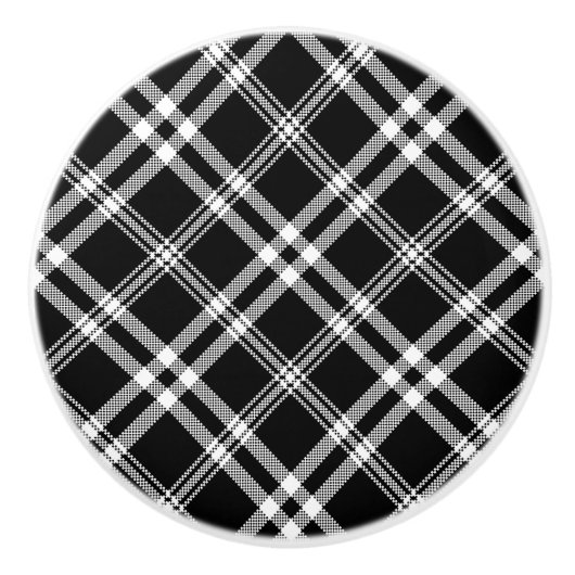 チェック柄 セラミック ノブ (正面)