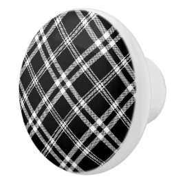 チェック柄 セラミック ノブ