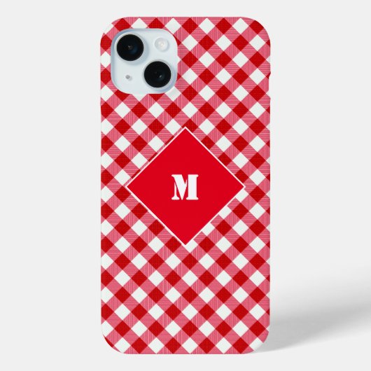 チェック柄 タルタン プリント クラシック 赤 白 個別 Case-Mate iPhoneケース (裏面)