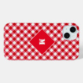 チェック柄 タルタン プリント クラシック 赤 白 個別 Case-Mate iPhoneケース (裏面 (横))