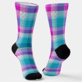チェック柄 デザイン ソックス (傾斜あり)