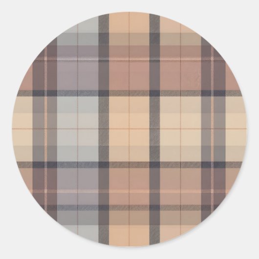 チェック柄 ラウンドシール (正面)