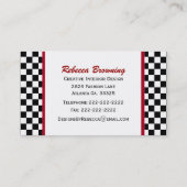 チェック模様のてんとう虫の名刺 名刺 (裏面)