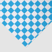 チェック模様のターコイズおよび白 薄葉紙 (詳細)