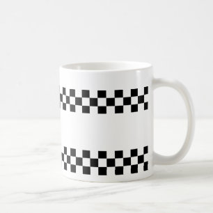 チェック模様のチェッカーの白黒のマグ コーヒーマグカップ