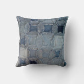 チェック模様のデニムの枕 クッション (裏面)