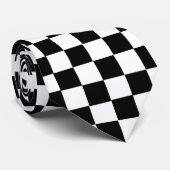 チェック模様のパスタ黒いタイ ネクタイ (ロール)