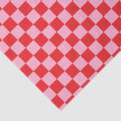 チェック模様のピンクおよび赤 薄葉紙 (詳細)