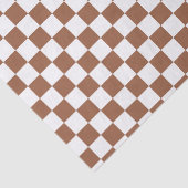 チェック模様のブラウンおよび白 薄葉紙 (詳細)