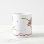 チェック模様のユリのマグ コーヒーマグカップ (中央)