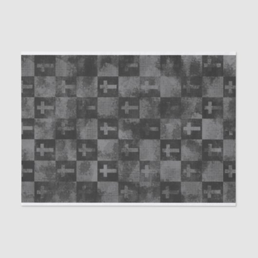 チェック模様の十字 薄葉紙 (正面)