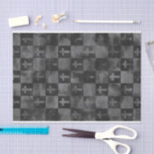 チェック模様の十字 薄葉紙 (クラフト)