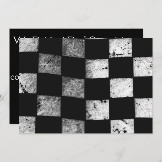 チェック模様の旗のカスタマイズ可能な結婚式招待状 招待状 (正面/裏面)