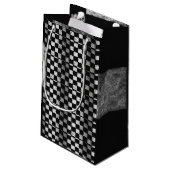 チェック模様の旗のギフトバッグ スモールペーパーバッグ (裏面アングル)