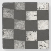 チェック模様の旗のコースター ストーンコースター (正面)