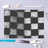 チェック模様の旗のティッシュペーパー 薄葉紙 (クラフト)