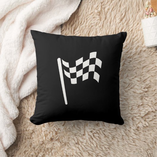 チェック模様の旗のピクトグラムの装飾用クッション クッション (ブランケット)