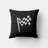 チェック模様の旗のピクトグラムの装飾用クッション クッション (裏面)