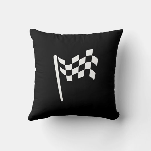 チェック模様の旗のピクトグラムの装飾用クッション クッション (裏面)