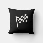 チェック模様の旗のピクトグラムの装飾用クッション クッション (正面)