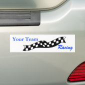 チェック模様の旗の急襲の競争のチームバンパーステッカー バンパーステッカー (車上)