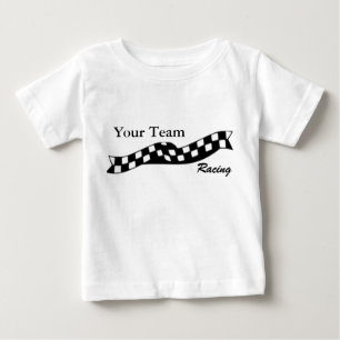チェック模様の旗の急襲の競争のチーム乳児のワイシャツ ベビーTシャツ