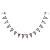 チェック模様の旗の旗布を競争させるハッピーバースデー バンティングフラッグ (全)