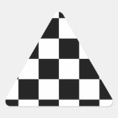 チェック模様の旗の競争のチェスはチェス盤を市松模様にします 三角形シール (正面)
