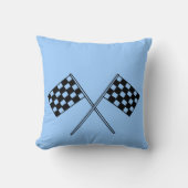 チェック模様の旗の競争 クッション (正面)