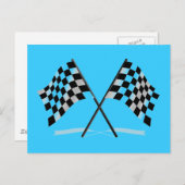 チェック模様の旗の競争 ポストカード (正面/裏面)