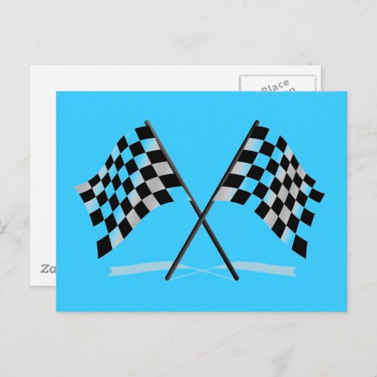 チェック模様の旗の競争 ポストカード (正面/裏面)